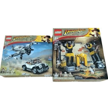 Load image into Gallery viewer, Lego Indiana Jones 77012 Fighter Plane Chase + 77013 Escape From the Lost Tomb Building Sets