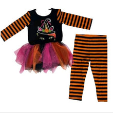 Load image into Gallery viewer, Emily Rose Girl's Fall Applique Halloween Tutu Tunic & Legging Set, Size 3T