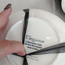 Load image into Gallery viewer, Halloween Elegance Black + Gold Serpents + Roses Coffee Tea Cups + Sauce with Lg. Canister