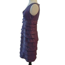 Load image into Gallery viewer, London Times Shimmery Plum Layered Dress, 6