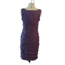 Load image into Gallery viewer, London Times Shimmery Plum Layered Dress, 6