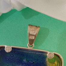 Load image into Gallery viewer, Sterling Silver South Carolina Crescent, Palmetto Framed Glass Pendant 925