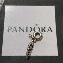Load image into Gallery viewer, Pandora Sterling Silver + 14K Gold Love + Guidance Religious Angel Wing 791389
