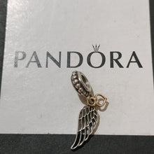 Load image into Gallery viewer, Pandora Sterling Silver + 14K Gold Love + Guidance Religious Angel Wing 791389