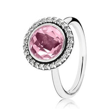 Load image into Gallery viewer, Pandora Ster Silver Brilliant Legacy Ring w/ Pink Zirconia - 190904pcz Size 52