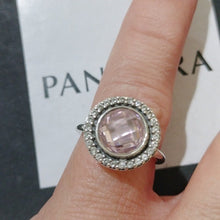 Load image into Gallery viewer, Pandora Ster Silver Brilliant Legacy Ring w/ Pink Zirconia - 190904pcz Size 52