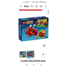 Load image into Gallery viewer, LEGO EXCLUSIVE Set# 40781 Sonic The Hedgehog Badnik: Crabmeat - NEW!