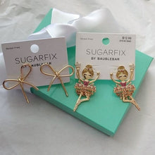 Load image into Gallery viewer, Sugarfix by Baublebar Ballerina + Bows Earrings, set of 2 pair, Goldtone