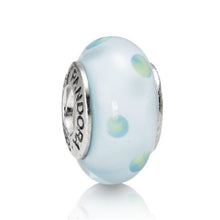 Load image into Gallery viewer, Pandora Murano Glass Teal  Blue Green Polka Dots 790605 ALE 925
