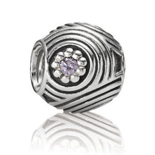 Load image into Gallery viewer, Pandora Retired Sterling Silver Hypnotic Bead with Amethyst Zirconia - 790432ACZ