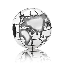Load image into Gallery viewer, Pandora Retired Sterling Silver Globe Travel Clip - 791182