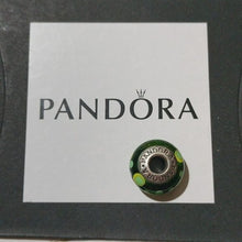 Load image into Gallery viewer, Pandora Retired Sterling Silver Green Bubbles Murano Glass Bead - 790696