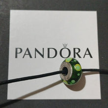 Load image into Gallery viewer, Pandora Retired Sterling Silver Green Bubbles Murano Glass Bead - 790696