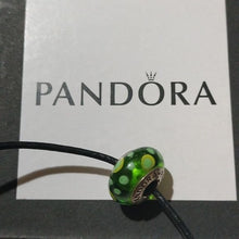 Load image into Gallery viewer, Pandora Retired Sterling Silver Green Bubbles Murano Glass Bead - 790696