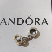 Load image into Gallery viewer, Pandora Sterling Silver Interlocking Love Dangle Charm w/ Clear Zirconia Heart