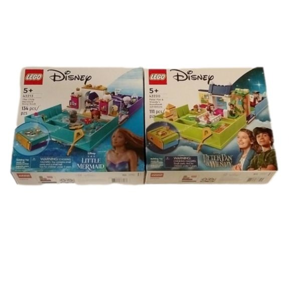 Lego Disney 43213 Little Mermaid & 43220 Peter Pan Wendy Storybook Adventures