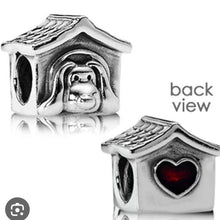 Load image into Gallery viewer, Pandora 790592EN27 Retired Sterling Silver Doghouse Dog Animal Bead with Enamel