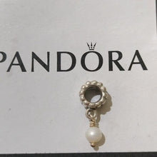 Load image into Gallery viewer, Pandora Retired Sterling Silver Pearl June Birthstone Dangle - 790166P