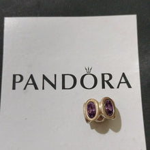 Load image into Gallery viewer, Pandora Sterling Silver with Amethyst Zirconia Oval Lights Bead - 790311ACZ