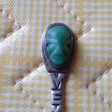 Load image into Gallery viewer, Set of 3 Vintage Mexico Sterling Silver Collectible Spoons, Green Stones