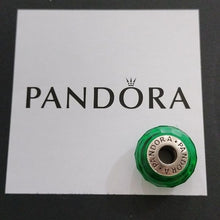 Load image into Gallery viewer, Pandora Sterling Silver Emerald Green Fascinating Faceted Murano Charm 791619
