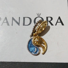 Load image into Gallery viewer, Pandora 14K Gold-Plated + Sterling Silver Splittable Sun + Moon Dangle Charm