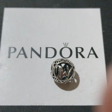 Load image into Gallery viewer, Pandora Sterling Silver Vintage Letter W Charm with Clear Zirconia - 791867CZ