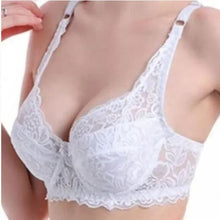 Load image into Gallery viewer, GYCL Classic Ultrathin Underwire Push Up 3/4 Lace Bra, White, Size XL 40B