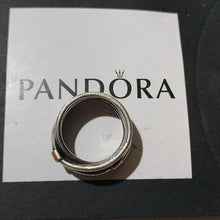 Load image into Gallery viewer, Pandora Sterling Silver Rope Wide Band Ring with 14K Gold - 190383 Size 6
