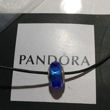 Load image into Gallery viewer, Pandora Sterling Silver Blue Fascinating Faceted Murano Glass Bead - 791067