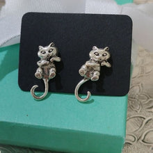 Load image into Gallery viewer, Sterling Silver Multiple Piece Kitten Cat Earrings
