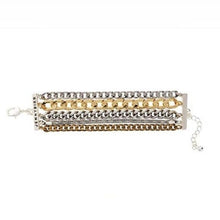Load image into Gallery viewer, Jenny Bird Austin Cuff Bracelet Mixed Metals Gold Silver Chain Multi Strand
