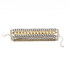 Load image into Gallery viewer, Jenny Bird Austin Cuff Bracelet Mixed Metals Gold Silver Chain Multi Strand