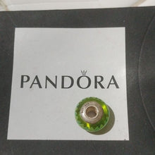 Load image into Gallery viewer, Pandora Retired Sterling Silver Green Murano Glass Zig-Zag Bead - 790616