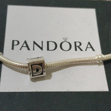 Load image into Gallery viewer, Pandora Sterling Silver 7" Snakechain Starter Bracelet w/ Letter D Charm 790323D