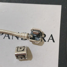 Load image into Gallery viewer, Pandora Sterling Silver 7" Snakechain Starter Bracelet w/ Letter D Charm 790323D