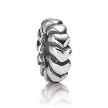 Load image into Gallery viewer, Pandora Retired Sterling Silver Heart Row Spacer 790204