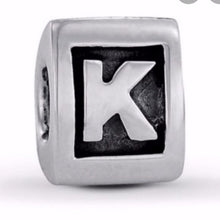 Load image into Gallery viewer, Pandora Letter K Alphabet Triangular Charm 925 Sterling Silver -790323K

