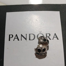 Load image into Gallery viewer, Pandora Sterling Silver Mystic Floral Clip w/ Clear Zirconia + Black 791408cz