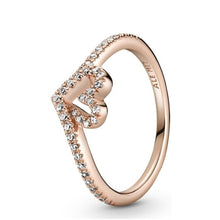 Load image into Gallery viewer, Pandora Rose Sparkling Wishbone Heart Ring w/ Clear Zirconia - 189302C01
