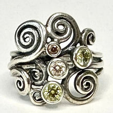 Load image into Gallery viewer, Pandora Autumn Winds Ring w/ CZs, size 6.5

