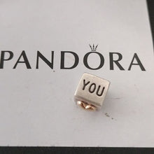 Load image into Gallery viewer, Pandora I Love You Sterling Silver + 14kt gold Cube Charm - 790200
