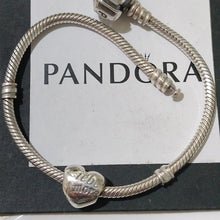 Load image into Gallery viewer, Pandora 7.0" Snake Chain Bracelet & Language of Love Heart Charm - 791111