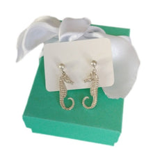 Load image into Gallery viewer, Sterling Silver Sea Horse Earrings