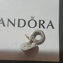 Load image into Gallery viewer, Pandora Sterling Silver + 14K Gold Love You Forever Dangle Heart Charm 792042cz