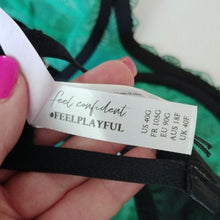 Load image into Gallery viewer, Playful Promises Mia Black + Jade deco embroidery Balconette Bra, 40G