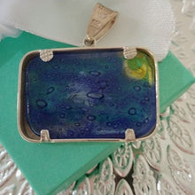 Load image into Gallery viewer, Sterling Silver South Carolina Crescent, Palmetto Framed Glass Pendant 925
