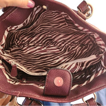 Load image into Gallery viewer, Dana Buchman BurgundyTote with OOAK Hummingbird Artwork