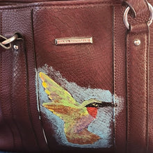 Load image into Gallery viewer, Dana Buchman BurgundyTote with OOAK Hummingbird Artwork
