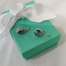 Load image into Gallery viewer, Sterling Silver + Round Amethyst Drop Earrings